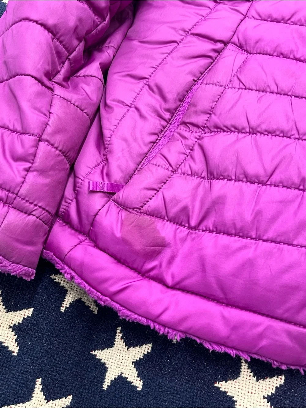 The North Face Girls' Reversible Purple Puffer Jacket Size Large 14/16